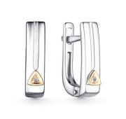 02-4124/000Б-00-2,44 Серьги с бриллиантами бренд Алькор (Серебро 925)