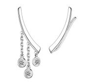 02-3215/00СВ-00 Серьги кафф с фианитами бренд Алькор (Серебро 925)