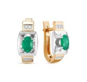 923-2101-5,19 Серьги с изумрудом бренд Лето (Au 585)