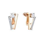 0506507 Серьги пуссеты с фианитами бренд Delta (Au 585)