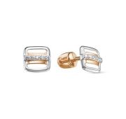 050341 Серьги пуссеты с фианитами бренд Delta (Au 585)