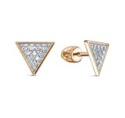 0503843 Серьги пуссеты с фианитами бренд Delta (Au 585)