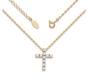 313100227 Колье крест с бриллиантами бренд Sofia (Au 585)