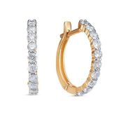 1202403 Серьги конго с фианитами бренд Delta (Au 585)