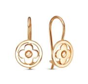 1204705 Серьги детские четырехлистник бренд Delta (Au 585)