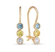 1203136 Серьги детские с фианитами бренд Delta (Au 585)