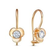 1200915 Серьги детские с фианитами бренд Delta (Au 585)