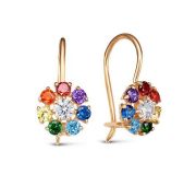 1202243 Серьги детские цветок бренд Delta (Au 585)