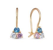 1203122 Серьги детские с фианитами бренд Delta (Au 585)