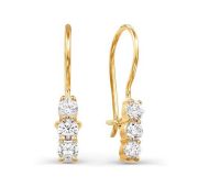 123034 Серьги детские с фианитами бренд Delta (Au 585)