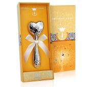 1013ПС05801 погремушка «Сердце с цветами» (Серебро 925)