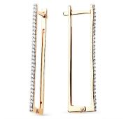 120021D147л-1 Серьги с фианитами (Au 585)