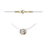 120003F723-40-2 Колье леска с фианитом (Au 585)