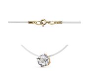 120023F721-45-1 Колье леска с фианитом (Au 585)