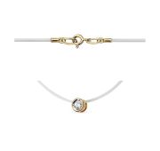 120023F724-40 Колье леска с фианитом (Au 585)