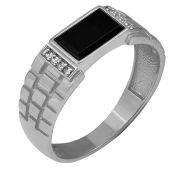 801-01566-01-00-12-00 Кольцо мужское с агатом (Серебро 925)