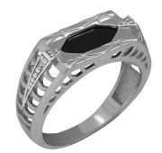 801-01569-01-00-12-00 Кольцо мужское с агатом (Серебро 925)