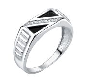 21-72-0801-28237 Кольцо мужское с агатом (Серебро 925)