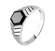 21-76-0008-12164 Кольцо мужское с фианитом (Серебро 925)