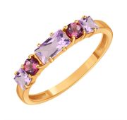 Т10101Б804 Кольцо дорожка с аметистом бренд Karatov (Au 585)
