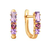 Т10102Г061 Серьги дорожка с аметистами бренд Karatov (Au 585)