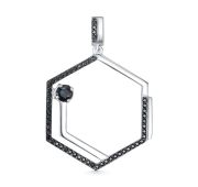 913-320421-3,67 Подвеска с черными бриллиантами бренд Лето (Au 585)