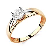 120020G543-1 Кольцо помолвочное с фианитом (Au 585)