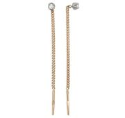 1200215090 Серьги продевки с фианитами (Au 585)