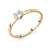 120020F362 Кольцо помолвочное с фианитом (Au 585)