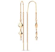 120021G928 Серьги продевки с фианитами (Au 585)