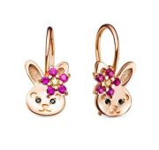 1204943 Серьги детские заяц бренд Delta (Au 585)