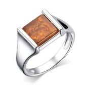 01-4025/0ЯНТ-00 Кольцо с янтарем бренд Алькор (Серебро 925)