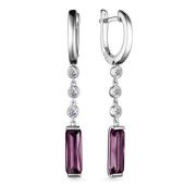 02-3235/0РДК-00 Серьги с родолитом бренд Алькор (Серебро 925)