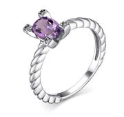 01-4004/00АМ-00 Кольцо с аметистом бренд Алькор (Серебро 925)