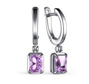 02-3148/00АМ-00 Серьги с аметистом бренд Алькор (Серебро 925)