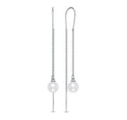 02-1447/00ЖБ-00 Серьги продевки с жемчугом бренд Алькор (Серебро 925)