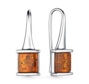 02-4025/0ЯНТ-00 Серьги с янтарем бренд Алькор (Серебро 925)