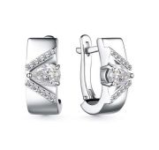 02-4061/00ГХ-00 Серьги с горным хрусталем бренд Алькор (Серебро 925)