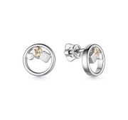 02-3281/000Б-00-2,3 Серьги пуссеты с бриллиантом бренд Алькор (Серебро 925)