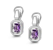 02-4220/00АМ-00 Серьги с аметистом бренд Алькор (Серебро 925)