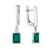 02-1835/БРАГ-00-2,71 Серьги с агатом и бриллиантам бренд Алькор (Серебро 925)