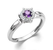 01-4290/00АМ-00 Кольцо с аметистом бренд Алькор (Серебро 925)