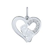 5846-925 Подвеска пяточки в сердце (Серебро 925)