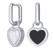 0201864-05775 Серьги конго сердце с перламутром и агатом бренд Pokrovsky (Серебро 925)