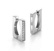 02-4050/00КЦ-00 Серьги конго с фианитами бренд Алькор (Серебро 925)