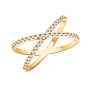 10485_ Кольцо с фианитами (Au 585)