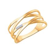 11100 Кольцо с фианитами (Au 585)