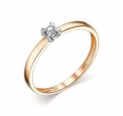 14001-100-1,38 Кольцо помолвочное с бриллиантом бренд Алькор (Au 585)