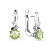 02-1851/00ХР-00 Серьги с хризолитом бренд Алькор (Серебро 925)