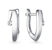 02-4143/000Б-00-3,36 Серьги с бриллиантами бренд Алькор (Серебро 925)